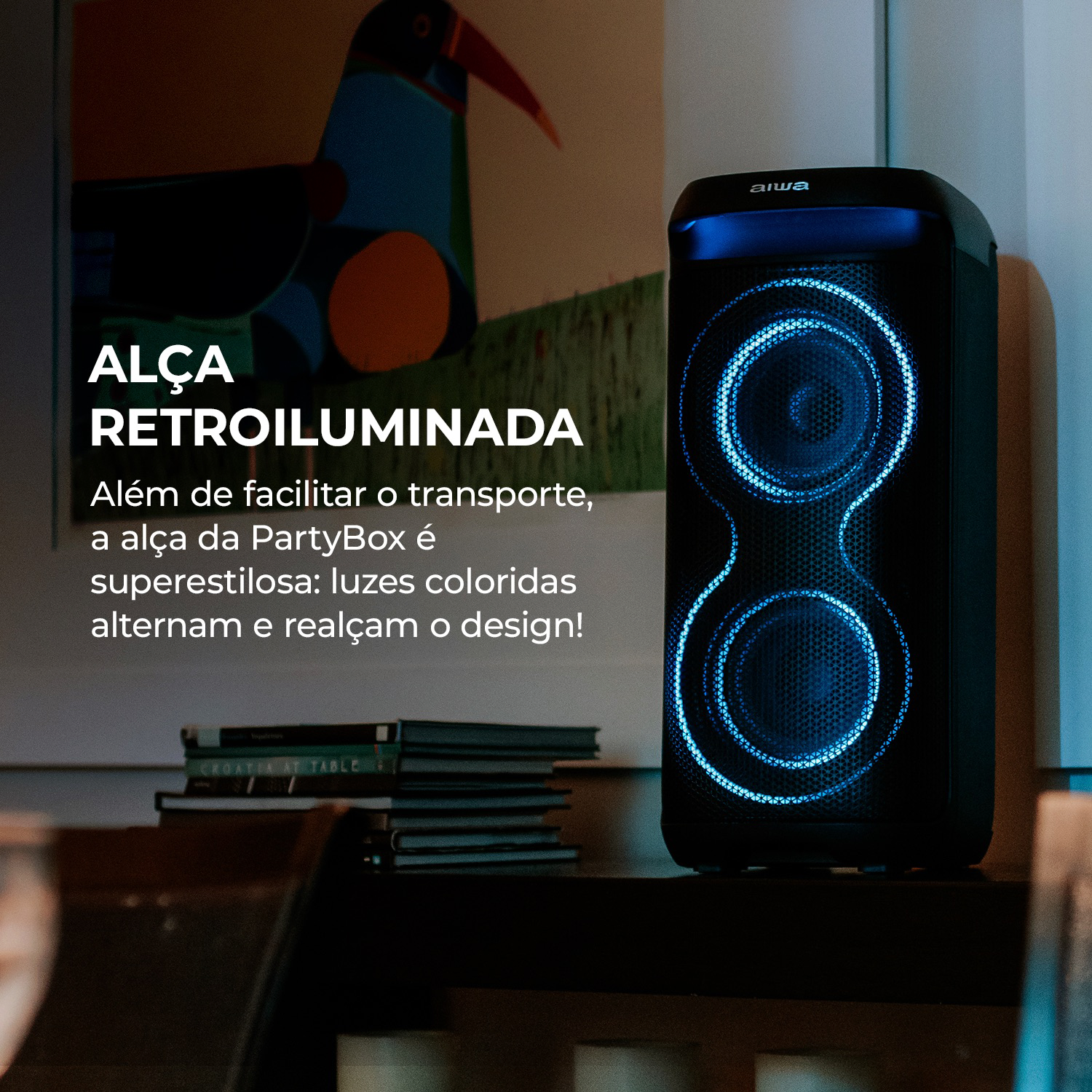 Caixa De Som Amplificada Party Box Aiwa Aws-pb-08 Bluetooth Caixa De Som Amplificada Party Box Aiwa Aws-pb-08 Bluetooth